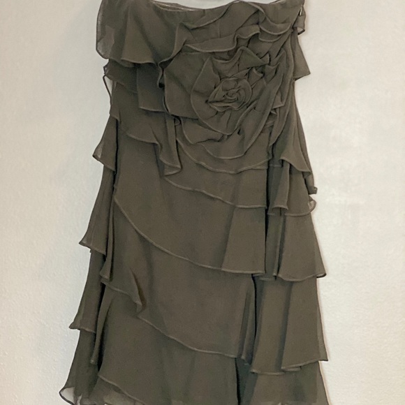 Express Ruffle Mini Strapless Dress in BLACK - Picture 9 of 11